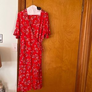 Red Floral Maternity Dress - NEW
